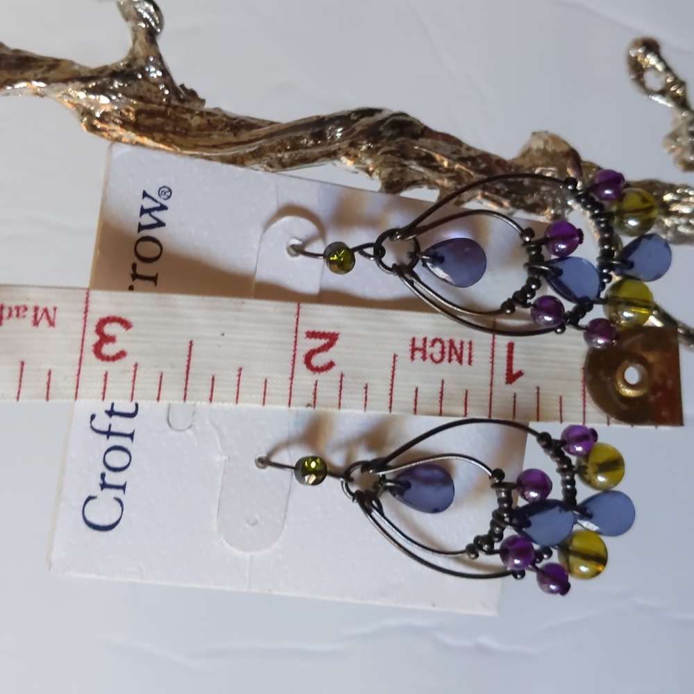 Croft & Barrow Double Hoops Bead Drop Earrings - Picture 4 of 6